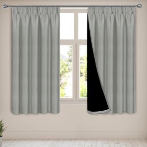 Sjzg-Lot De 2 Rideau Occultant Thermiques, L117xh137 Isolant Lumiere Uv Rideau Salon, Double Rideau Anti-Bruit Opaque, Doux Joli Drap&eacute; Rideaux Pour D&eacute;coration De Fen&ecirc;tre De Chambre, Cuisine, Gris - Neuf