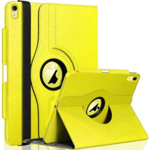 LORANKA-&Eacute;tui pour iPad A16 11e g&eacute;n&eacute;ration 11""/iPad 10e g&eacute;n&eacute;ration 11"" (2025-2022), fonction veille/r&eacute;veil automatique avec porte-crayon et bande &eacute;lastique, support multi-angle, rotation &agrave; 360&deg;, jaune - Neuf