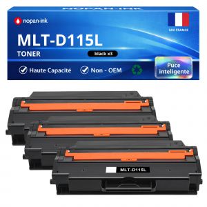Pack de 3 Toners compatible pour Samsung MLT-D115L Noir 3000 Pages NOPAN-INK - Neuf