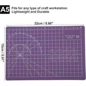 Tapis De D&eacute;coupe Auto-Cicatrisant, 22X15Cm (A5) Double Face Planche De Bricolage, Tapis De Couture, Tapis De D&eacute;coupe Pour Couture Loisirs Cr&eacute;atifs Tissu Scrapbooking, Violet - Neuf