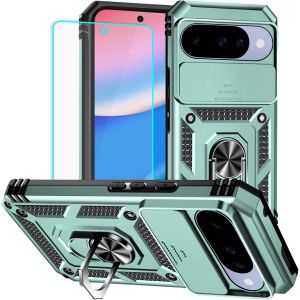 LORANKA-Coque pour Pixel 10/10 Pro avec protecteur d'&eacute;cran : [Qualit&eacute; militaire test&eacute;e en cas de chute] Anneau de protection antichoc pour appareil photo Google Pixel 10/10 Pro (vert fonc&eacute;) - Neuf