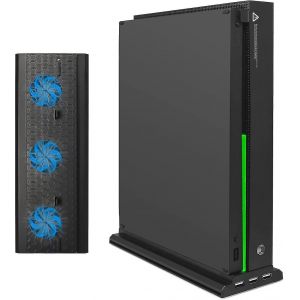Support De Refroidissement Vertical Compatible Xbox One X, Support De Ventilateur De Refroidissement Pour Xbox One X Avec 3 Ports Usb Et Barre Lumineuse - Neuf