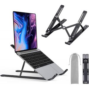 Support Ordinateur Portable-Support Pc Portable &agrave; 10 Niveaux R&eacute;glables,Laptop Stand pour Ventilation Compatible avec MacBook,Dell,Lenovo,HP,Autres Laptops Tablettes 10-17"" (Noir) - Neuf