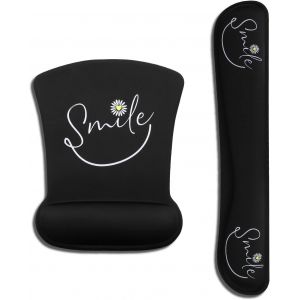 WQD-Tapis de souris ergonomique avec coussin en gel pour clavier et repose-mains Noir - Neuf