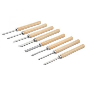 Ensemble d'Outils de Tournage pour Tour à Bois-Duoku-8 PCS-Ciseaux à Bois avec Lames en Acier au Carbone-2 Outils Obliques - Neuf