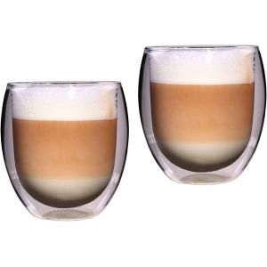 Eryi-Mug A Cafe, Tasse A Cafe, 2x Tasse Double Paroi, Tasses Cafe En Verre Original De 400ml, Verre Double Paroi Au Design Flottant, Mugs Transparent Pour Café, Cappuccino, Macchiato, Latte, Thés - Neuf