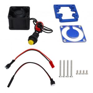 Ventilateur de refroidissement de moteur RC en aluminium 4028, dissipateur thermique haute vitesse pour Traxxas 1/8 4WD pour Sledge Monster Truck 95076 4 bleu fonce - Neuf