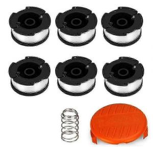6x Spulen & Spulendeckel Fr Black & Decker Rasentrimmer Tondeuse Fadenspule - Neuf
