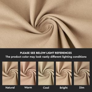 Tzf-Encasa Serviettes En Tissu De Coton | Ensemble De 6 | Taille 43x43 Cm | Couleur Unie Beige Clair| Lavable En Machine - Neuf