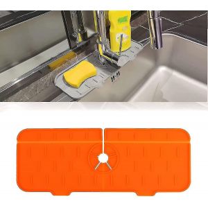 Tapis de robinet en silicone pour &eacute;vier de cuisine avec bonde, 37 cm x 14 cm x 6 cm - Neuf