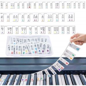 ChenQuanSarl-Étiquettes De Notes De Clavier De Piano Amovibles, Bandes De Superposition De Notes De Piano Lavables Pour Débutants, 88 Touches En Silicone, Étiquettes De Guide De Notes De Piano Réutil - Neuf