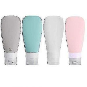Paquet de 4 bouteilles de voyage en silicone étanches Compressibles Accessoires de voyage Contenants de produits de toilette Cy-YUHAO - Neuf
