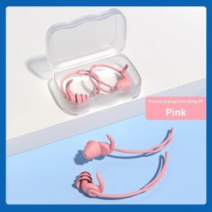 Euty-1 Paire De Bouchons D'oreille Tapones Oido Dormir Natation Réduction Du Bruit Bouchon D'oreille En Silicone Avec Corde Bouchons Oreilles Bouchons D'oreilles De Couchage-Pink - Neuf