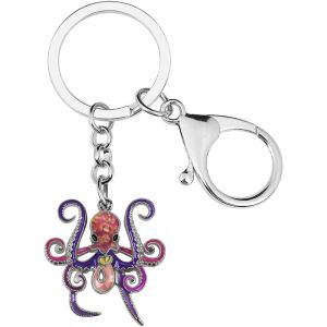 Kal-Porte-Clé Requin En Alliage De Zinc Émaillé Porte-Clé Meduse Pieuvre Baleine Cadeaux Pour Femme Filles Porte-Clé Voiture Animaux Marins Bijoux - Neuf
