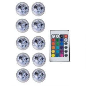 Lampe Led Submersible Contrôlable Par Télécommande Rvb,Luminaire Décoratif D'extérieur,Idéal Pour Un Vase,Un - 10 Lamp 1 Controller - Neuf
