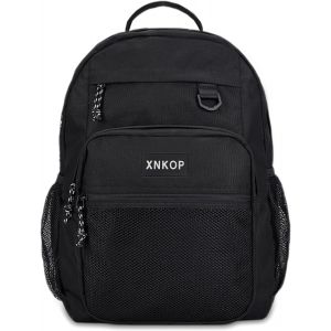 KALANKA-Sac à Dos Unisexe, Sac à Dos Loisir, Cartable Fille Garcon Ado Primaire Collège Lycée Scolaire, Sacs de d'école Homme Femme Voyage Travail Affaires Daypack School Backpack Casual Noir Blanc - Neuf