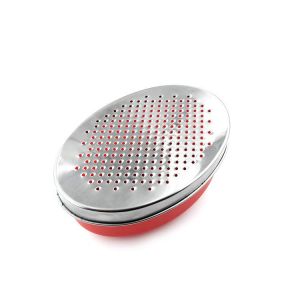 Rouge Petit Trou Accessoire de Cuisine Entreposage du Fromage Râpe à Citron Agrumes Zesteur avec de la Nourriture Contenant de Rangement et Couvercle - Parfait pour les Difficile à Trouver - Neuf