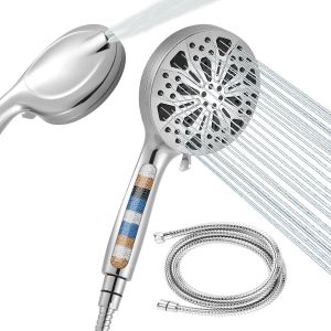 CHAAS-Pommeau de Douche Haute Pression 8 +2 Modes Pommeau de Douche à Main avec Tuyau 1.5M - Neuf