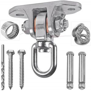 Ulteronixshop-Crochet de plafond robuste pivotant &agrave; 360&deg; + 180&deg;, en acier inoxydable 304, crochet de balan&ccedil;oire avec roulement pour poutres en bois et plafond en b&eacute;ton, suspension, fauteuil suspendu, - Neuf