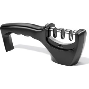 Aiguiseur De Couteaux, Aiguiseur De Couteaux Professionnel 3 En 1, Aiguiseur De Couteaux Manuel, Aiguiseur De Couteaux Pour Couteaux En Acier Inoxydable De Toutes Tailles (Noir) - Neuf