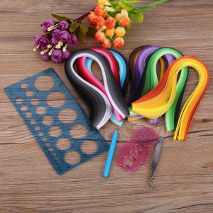 1 kit de roulage de papier pour quilling, outils a fentes, bandes, pince a epiler, regle pour la decoration de la maison et du bureau - Neuf