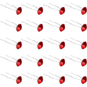 Kal-20 Pack (Rouge) Strass Épingles À Cheveux Pinces À Cheveux En Cristal Pour Mariée Mariage Femmes Accessoires De Bijoux De Cheveux, Avec Récipient Transparent - Neuf