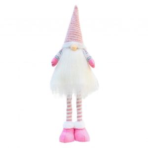 Poupee naine de Noel sans visage, adorable ornement de gnome, jambes telescopiques, en peluche, pour la decoration de la maison et des vacances - Neuf