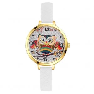 Gaiety 3 Femmes Dames Filles Lovely Owl Motif Quartz Mouvement Montre-Bracelet (Blanc) - Neuf