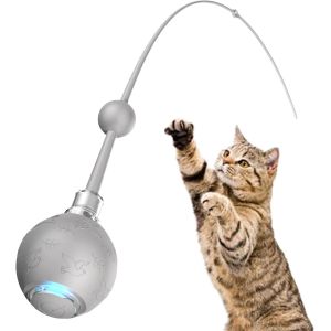 KAL-Balle Électrique Pour Chat Avec Corde, 3 Modes, Balle Interactive Avec Stimulation De Mouvement, Jeu De Rôle Électrique Intelligent Rechargeable Pour Chasse Interactive Et Mouvement - Neuf