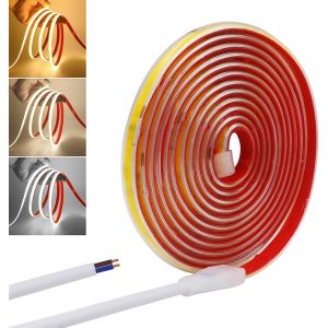 Cheng-Bande Lumineuse Led Cob 220v, 240 Leds/M, Ip65 Waterproof, Bande Lumineuse Led Flexible Pour D&eacute;coration De Toit De Salon De Cuisine (Blanc Naturel (4000-4500k), 4m) - Neuf