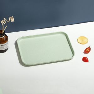Lot De 3 Plateaux Rectangulaires En Plastique Pour Cuisine Nordique, 37,8 X 26,5 X 1,6 Cm, Pour Restaurant Et Hôtel (Vert, Bleu, Rose) - Neuf