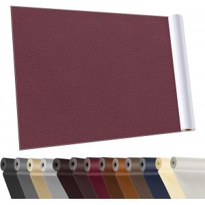 Teppd-Patch De Réparation En Cuir Fuchsia, 40x160cm Patch Cuir Auto-Adhésif Rénovation, Simili Cuir Autocollant Pour Canapé De Siège De Voiture Meubles Vestes Sac - Neuf