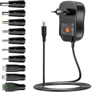 30W Adaptateur Secteur Universel Ac Dc 3V 4.5V 5V 6V 7.5V 9V 12V 2A Alimentation Adaptateur Multi-Tension Avec Port Usb 5V 2A, 2000Ma Max.[Z1168] - Neuf