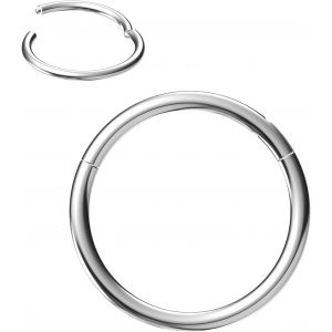 Kal-0.8/1.0/1.2/1.6/2.0/2.5/3.0/4.0mm Acier &Agrave; Charni&egrave;re Septum Segment Clicker L&egrave;vres Nez Anneau Hoop Helix Cartilage Daith Tragus - Neuf