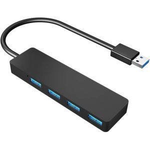 Hub USB 3.0 - 4 Ports Adaptateur USB, Hub USB Ultra Fin, Data Hub pour MacBook Air / Pro / Mini, iMac, MacPro, PS4, Xbox, Surface Pro, XPS, PC, clé USB, Disque Dur Mobile - Neuf