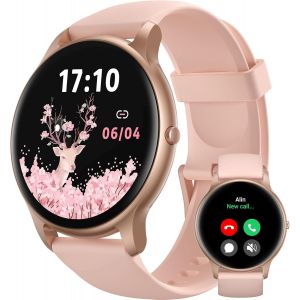 Montre Connect&eacute;e Femme Avec Appels Bluetooth, Montre Sport Avec 100+ Sportifs, &Eacute;tanche Ip68, Moniteur Sommeil, Fr&eacute;quence Cardiaque, Podom&egrave;tre, Smartwatch Pour Android & Ios, Sprod1, Or Rose - Neuf