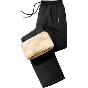 Jexnovashop-Pantalon Polaire Homme Hiver Chaud Pantalon De Jogging Imperméable Pantalon Ski Ultra Thermique Pantalon De Sport Avec Poches - Neuf