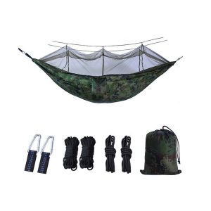 Hamac Portable Avec Moustiquaire Pour Le Camping, Lit Suspendu Durable Pour 1 &Agrave; 2 Personnes, Cordes Et Crochets Inclus. - Neuf