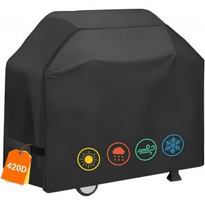 LORANKA-Housse Barbecue B&acirc;che Protection Ext&eacute;rieur pour Plancha Gaz Chariot, 420D Oxford, 145 x 61 x 117 cm, BBQ Cover Con Anti-Vent/Anti-UV/Anti-l'eau/Anti-l'Humidit&eacute;/Antipoussi&egrave;re - Neuf