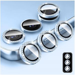 Protecteur D'objectif D'appareil Photo Diamant pour Samsung Galaxy S25 Plus, Protecteur de Couvercle de Cam&iquest;&iquest;ra en Verre Tremp&iquest;&iquest;, Anneau M&iquest;&iquest;tallique en Aluminium Individuel Bling - Neuf