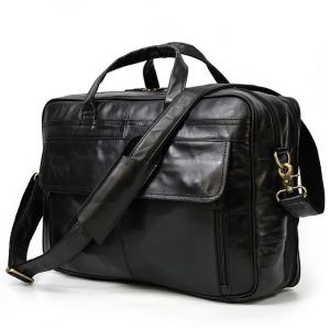 Sac à Main Multifonction en Cuir group pour Homme,Étui Bombes,Ordinateur Portable 15.6 Pouces,Fourre-Tout Vintage,Grand Sac de Voyage - Black3 - Neuf