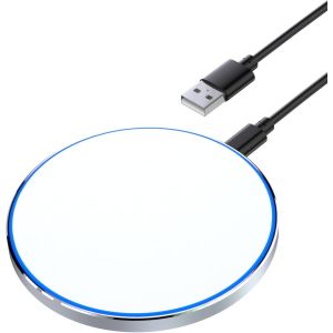 Kal-Chargeur Induction, Chargeur Sans Fil Portable Rapide À 20 W, Chargeur Sans Fil Pour Iphone 16/15/14/13/12 Serie, Compatible Samsung Argent - Neuf