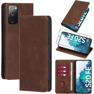 Kal-Coque Cuir Pour ¿¿¿¿¿¿¿ ¿¿¿¿¿¿ ¿¿¿ ¿¿ ¿¿ Avec 1 Verre Trempé Etui À Rabat En Pu Porte-Cartes Portefeuille Support Flip Housse Magnétique Antichoc Anti-Rayures Case,Marron - Neuf