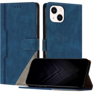 Kal-Étui Pour Iphone 14 (6,1 Pouce), Housse En Cuir Pu Avec [Protection Antichoc Tpu] [Fonction Support] [Porte-Cartes ] Antichoc Magnétique Coque Pour Iphone 14 - Bleu - Neuf