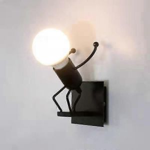 Lampe Murale Robot,Applique Murale Créative Little Iron Man,Appliques Murales De Dessin Animé Rétro,Pour Bar Chambre Cuisine Restaurant Café Couloir - Neuf
