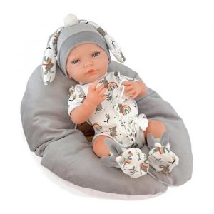 Poup&eacute;e b&eacute;b&eacute; avec body - Berjuan S.L - 45 cm - Multicolore - Th&egrave;me Lapin - Plastique - Pour enfants unisexes - Neuf