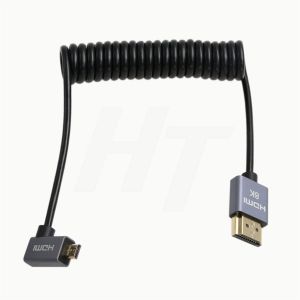 ERYI-Micro Hdmi 4K 8K 60Hz Câble Spiralé Hdmi À Angle Droit Pour Sony A7Iii A7Riv Canon R5 R6 Gh4 S5 Z50 Caméra Atomos Ninja V Portkeys Moniteur Type A D Hdmi 2.1 - Neuf