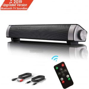 ChenQuanSarl-Barre De Son, Haut-Parleur, Bluetooth Tv Soundbar Stéréo Filaire Hd Audio, Cinéma Maison De Son Pour Pc, Téléphone Portable, Tablette, Son Puissant, Support Rca/Aux, Avec Télécommande - Neuf
