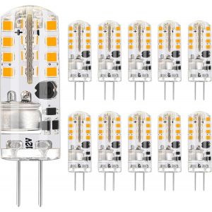 Ampoules Led G4 12v Ac/Dc Non-Dimmable,180lm Blanc Froid 6000k, Economie D'énergie Ampoules Led Pas De Scintillement,1.6w Remplace 16w Halogène, Pour Hottes D'aspiration, Lot De 10 - Neuf