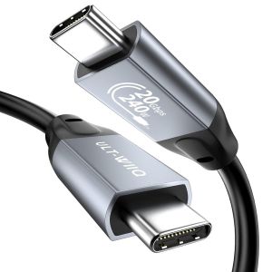 Apt-Câble De Données Usb C Vers Usb C, Ultra Flexible 20 Gbit/S 100 W Usb 3.2 Gen2x2, Câble De Charge Rapide Pd 5a, Câble Vidéo 4k @ 60 Hz Pour Macbook Pro Air, Dell Xps 13, Otg, Moniteur Usb-C (3 M) - Neuf